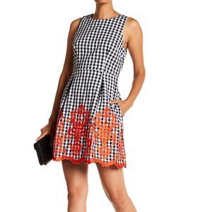LAUNDRY By Shelli Segal Gingham Print A-Line Dress